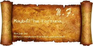 Mayböhm Fortuna névjegykártya